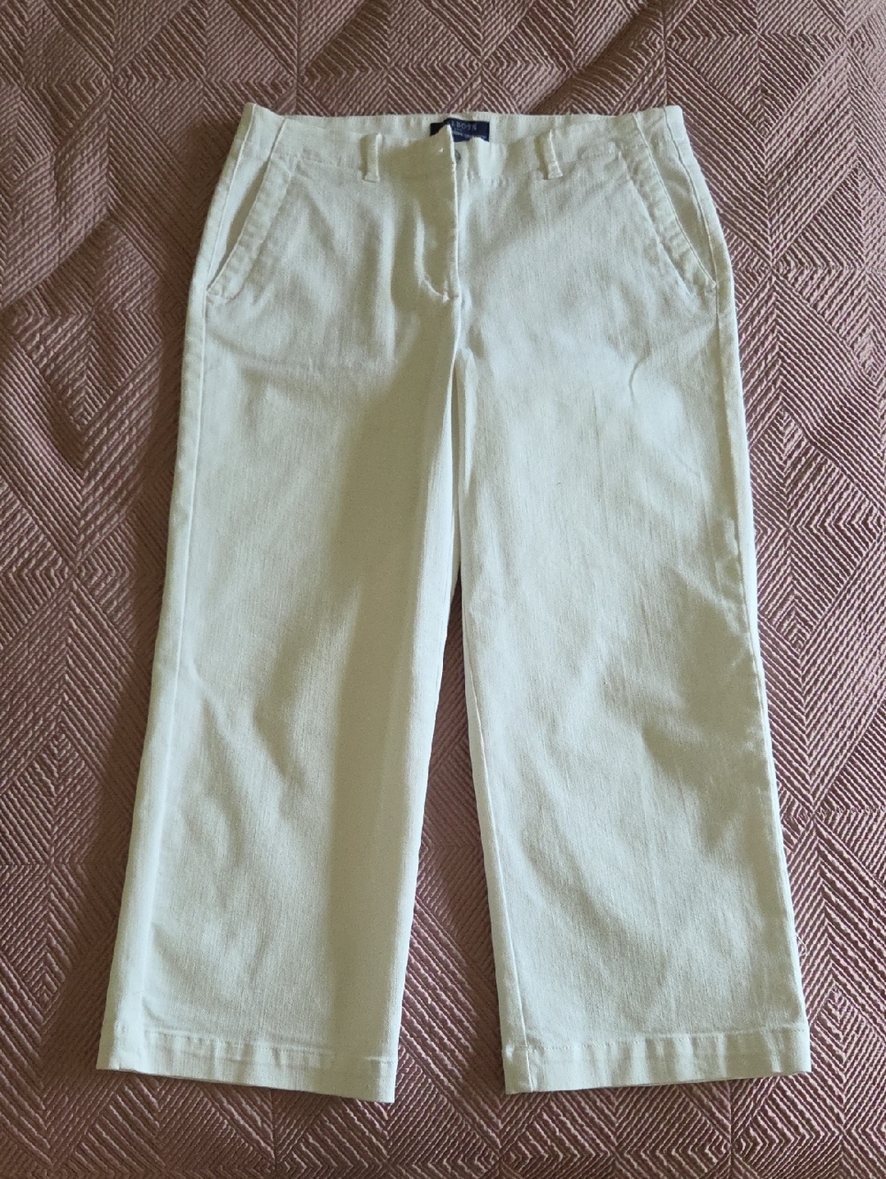 Talbots Cream Wide-Leg Stretch Denim Jeans